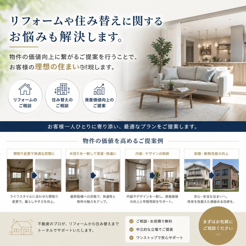 リフォームや住み替えもサポート
