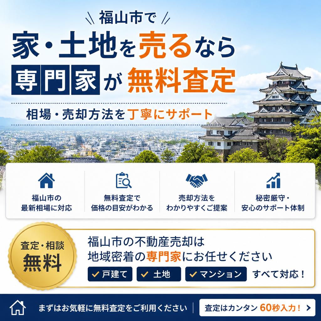 福山市で家・土地を売るなら専門家が無料査定｜相場・売却方法を丁寧にサポート