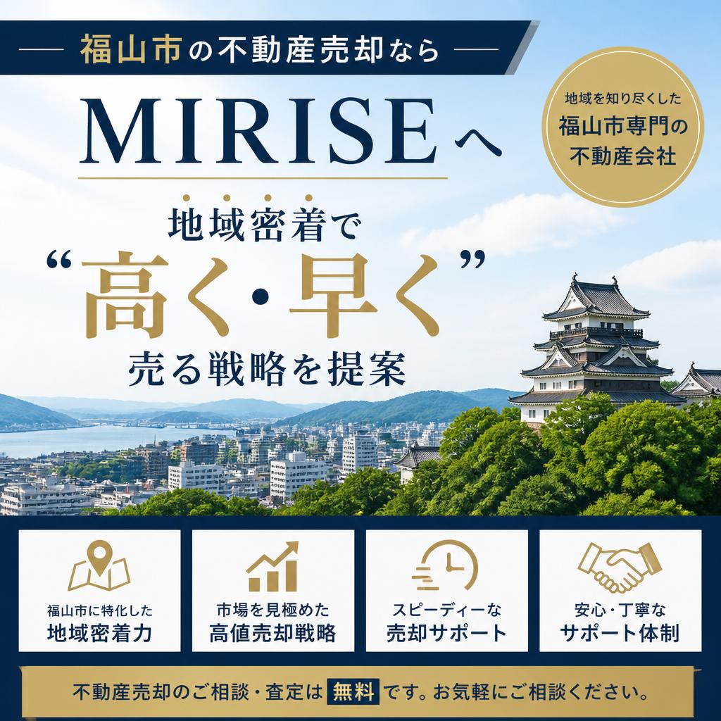 福山市の不動産売却ならMIRISEへ―地域密着で“高く・早く”売る戦略を提案