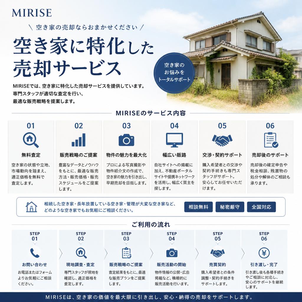 MIRISEの空き家売却サービス