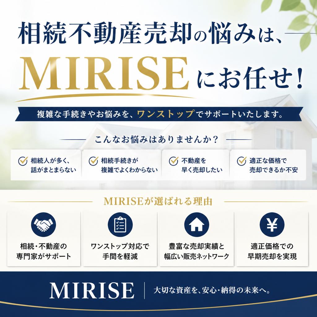 MIRISE×専門家連携の相続不動産売却｜初めてでも安心の地域専門窓口