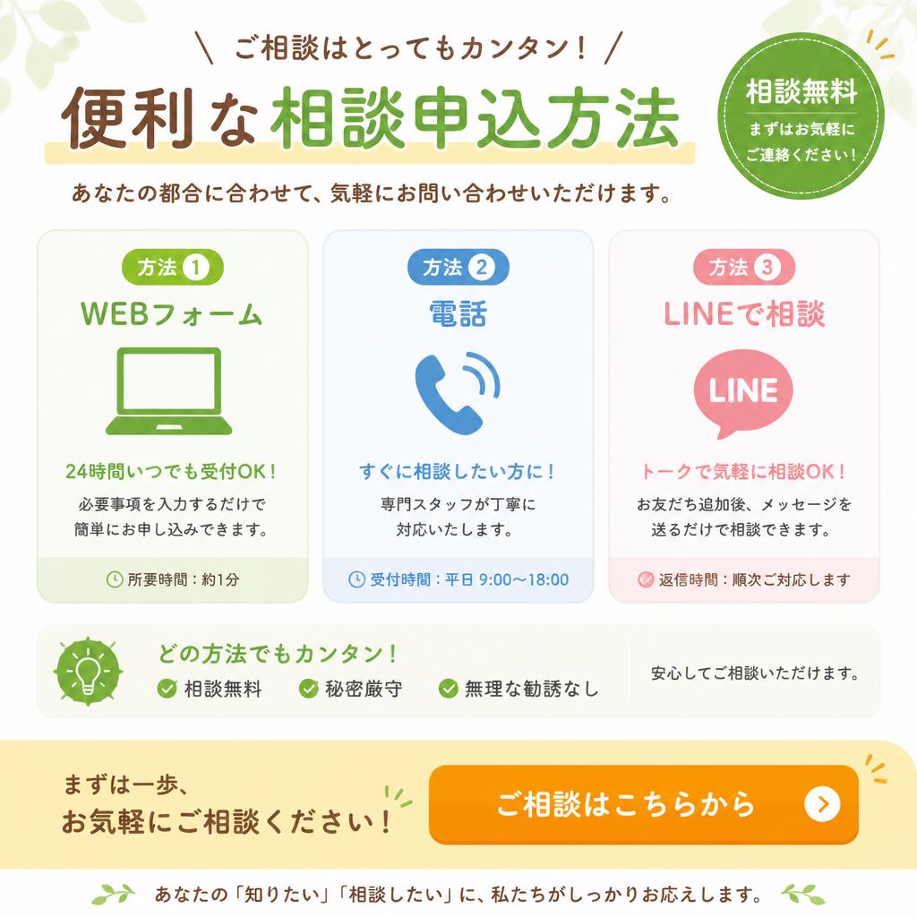 まずは無料相談から！