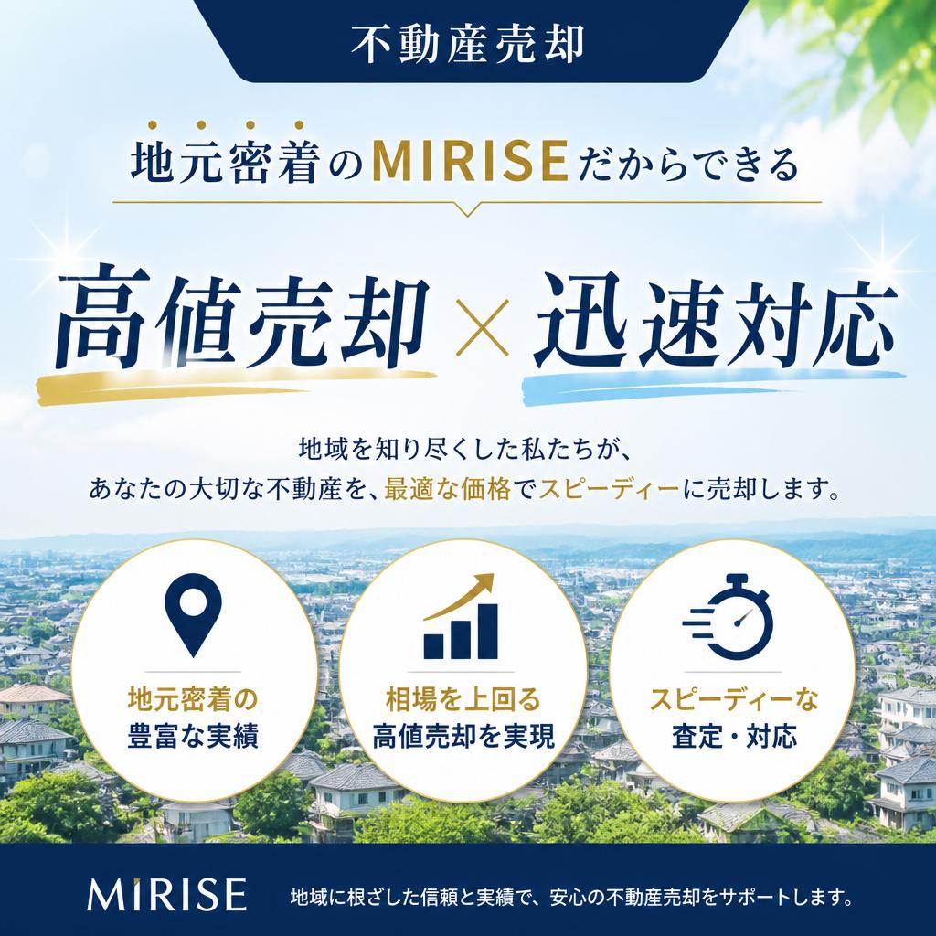 不動産売却｜地元密着のMIRISEだからできる“高値売却 × 迅速対応”