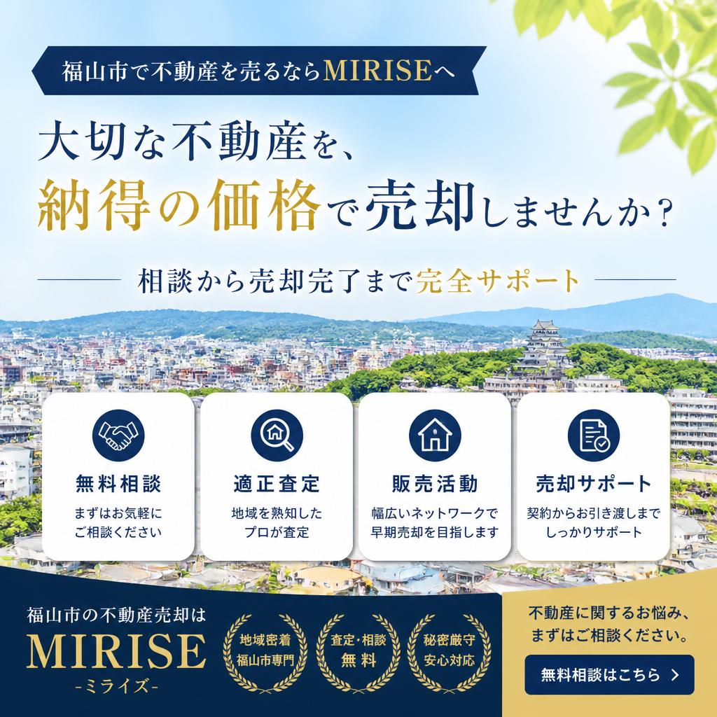 福山市で不動産を売るならMIRISEへ｜相談から売却完了まで完全サポート