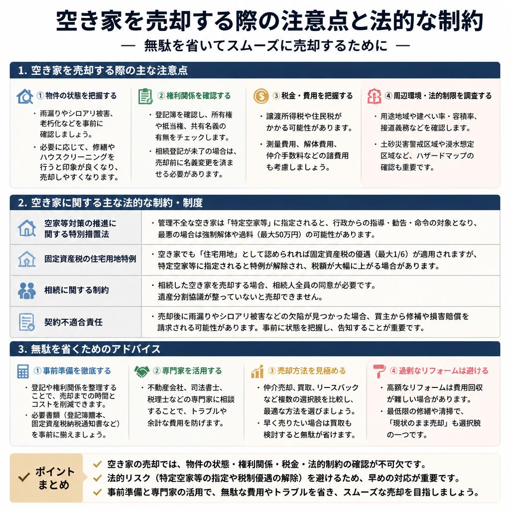 5. 空き家売却の注意点