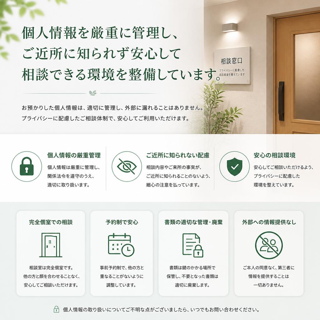 2. 秘密厳守の相談体制