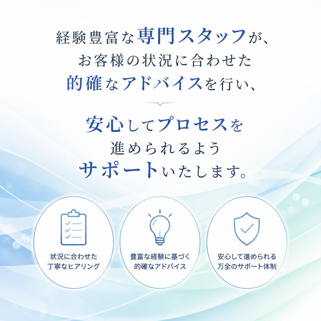 実績豊富なスタッフによるサポート