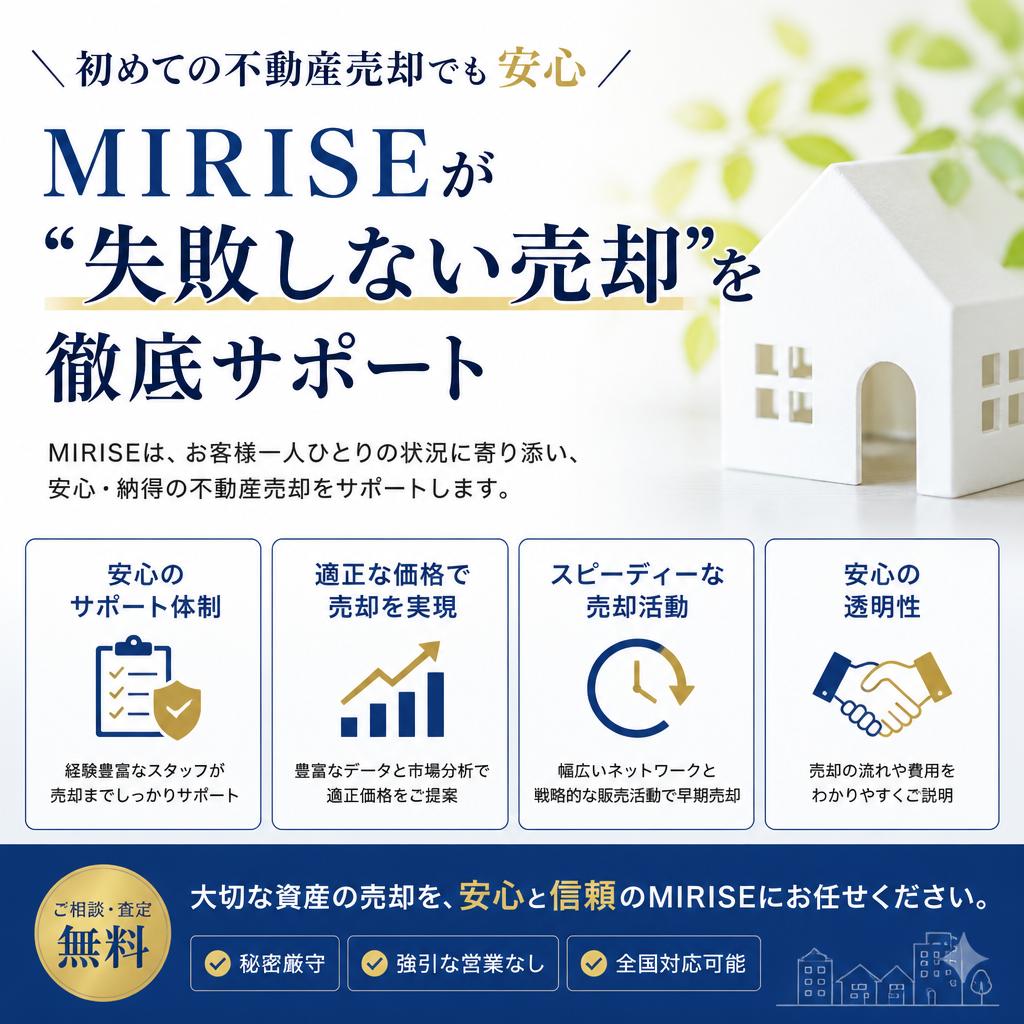 初めての不動産売却でも安心｜MIRISEが“失敗しない売却”を徹底サポート