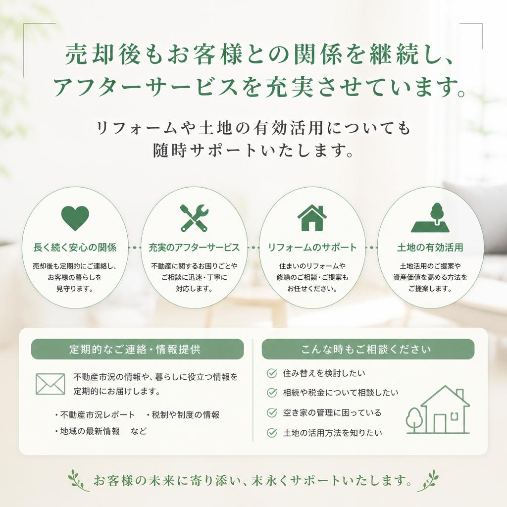 アフターサービスで安心