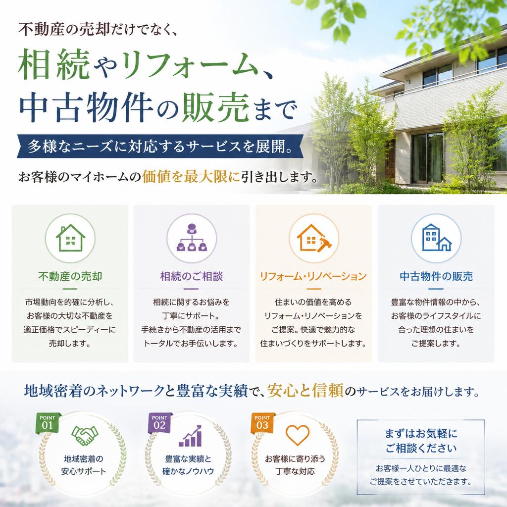 多様な不動産ニーズに応える幅広いサービス