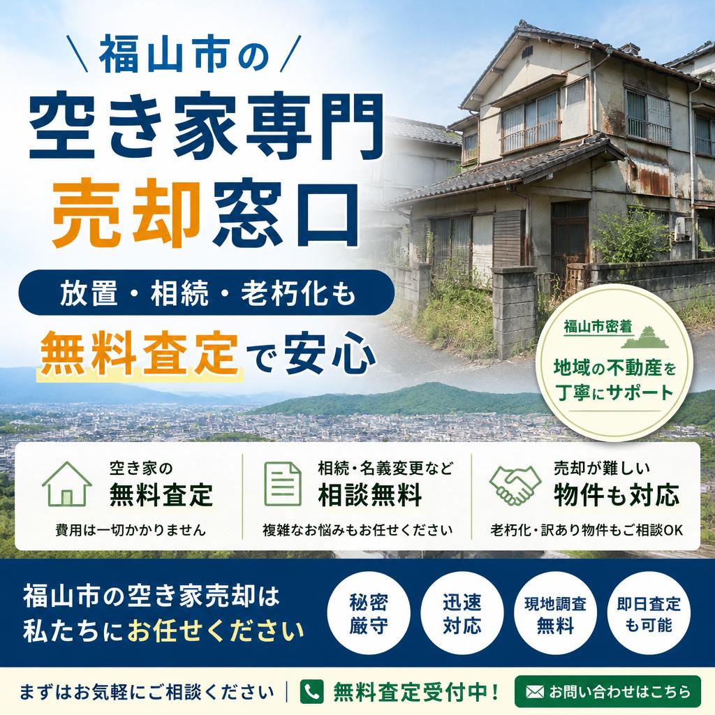福山市の空き家専門売却窓口｜放置・相続・老朽化も無料査定で安心