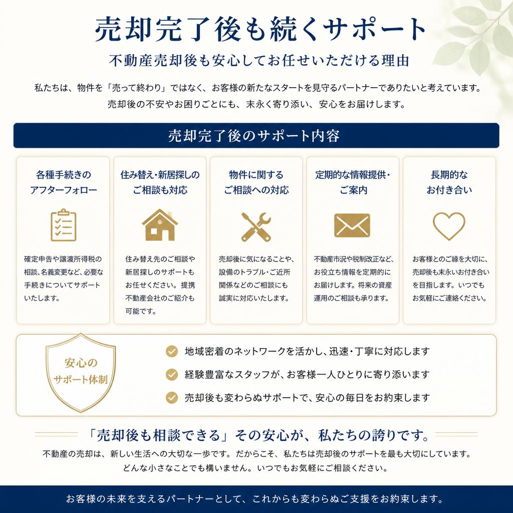 売却後のアフターサービス