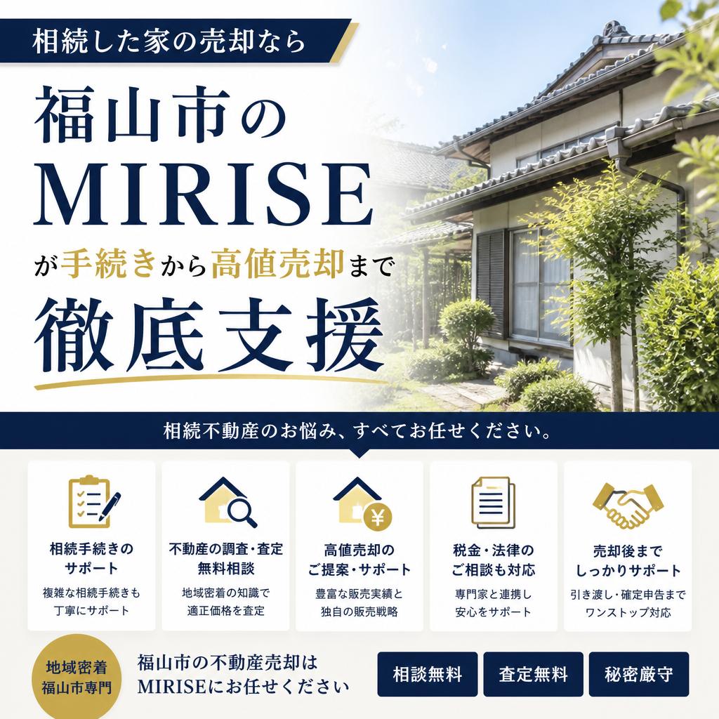 相続した家の売却なら｜福山市のMIRISEが手続きから高値売却まで徹底支援