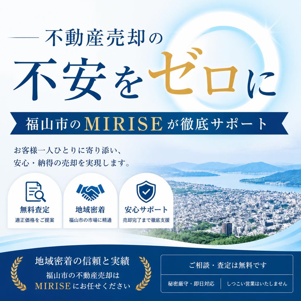 不動産売却の不安をゼロに｜福山市のMIRISEが徹底サポート