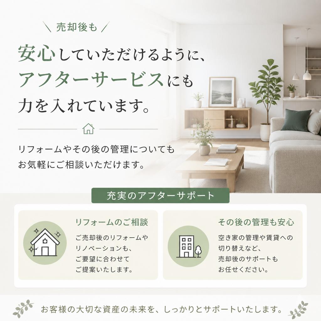 アフターサービスで安心サポート