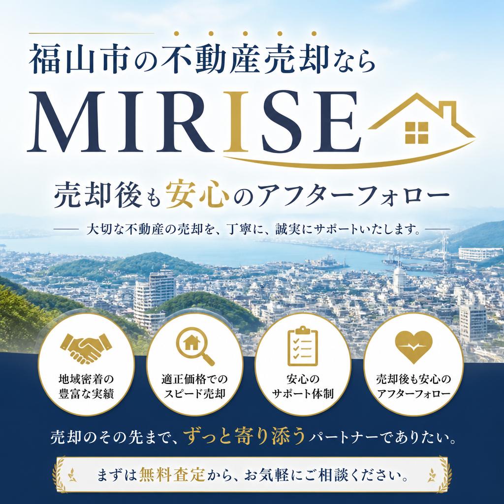 福山市の不動産売却ならMIRISEへ｜売却後も安心のアフターフォロー