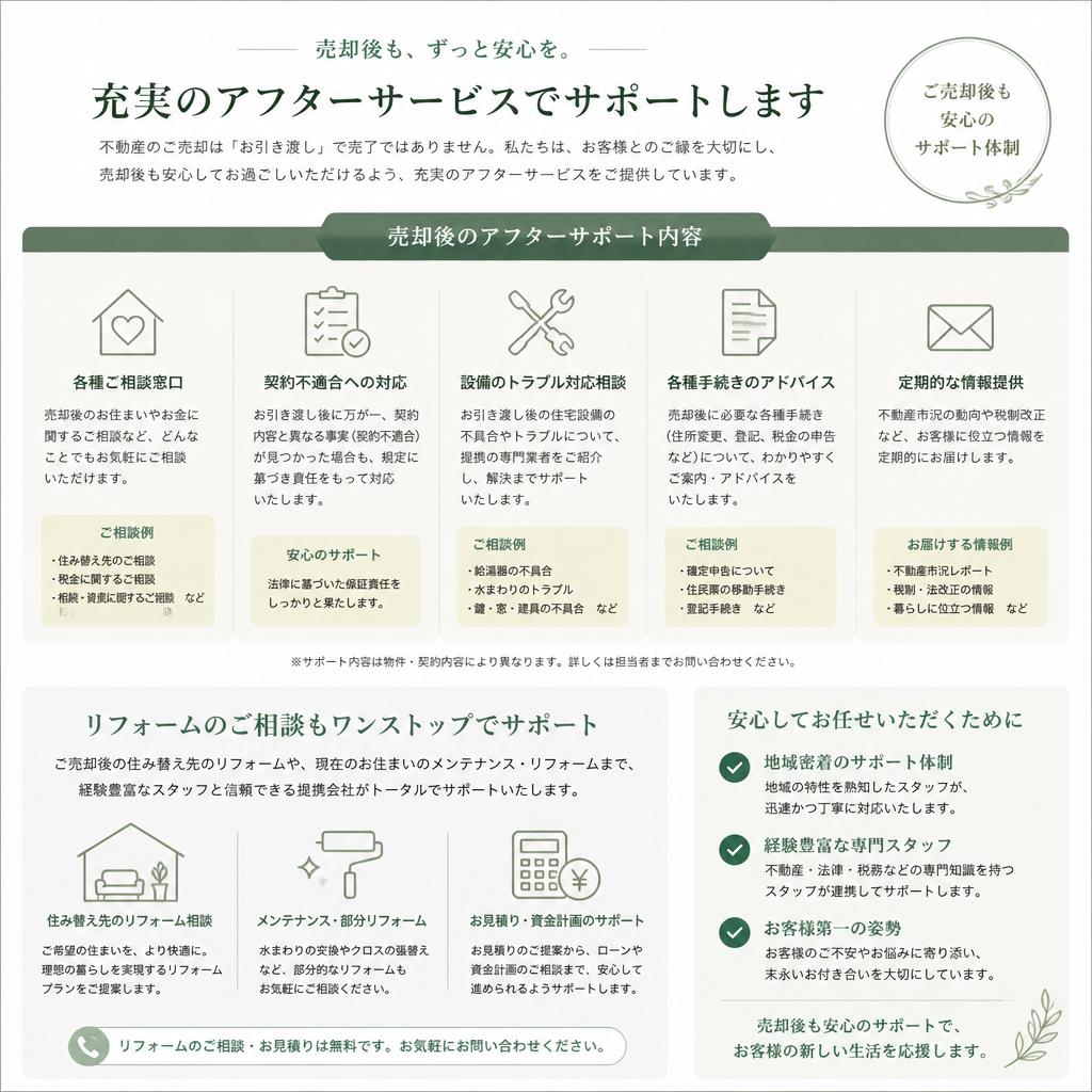 5. 売却後も安心のアフターサービス