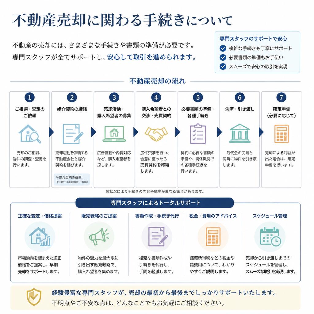 5. 不動産売却の流れ - 手続きも安心サポート
