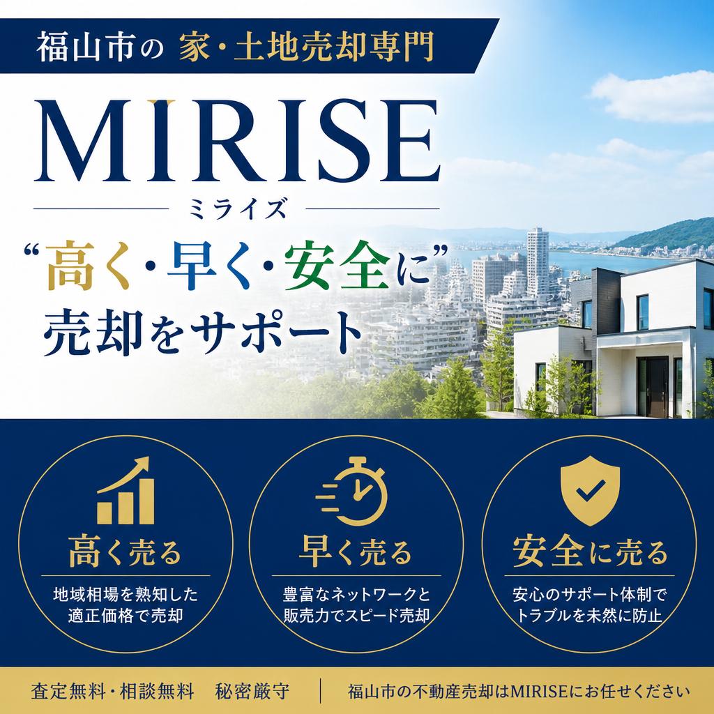福山市の家・土地売却専門｜MIRISEが“高く・早く・安全に”売却をサポート