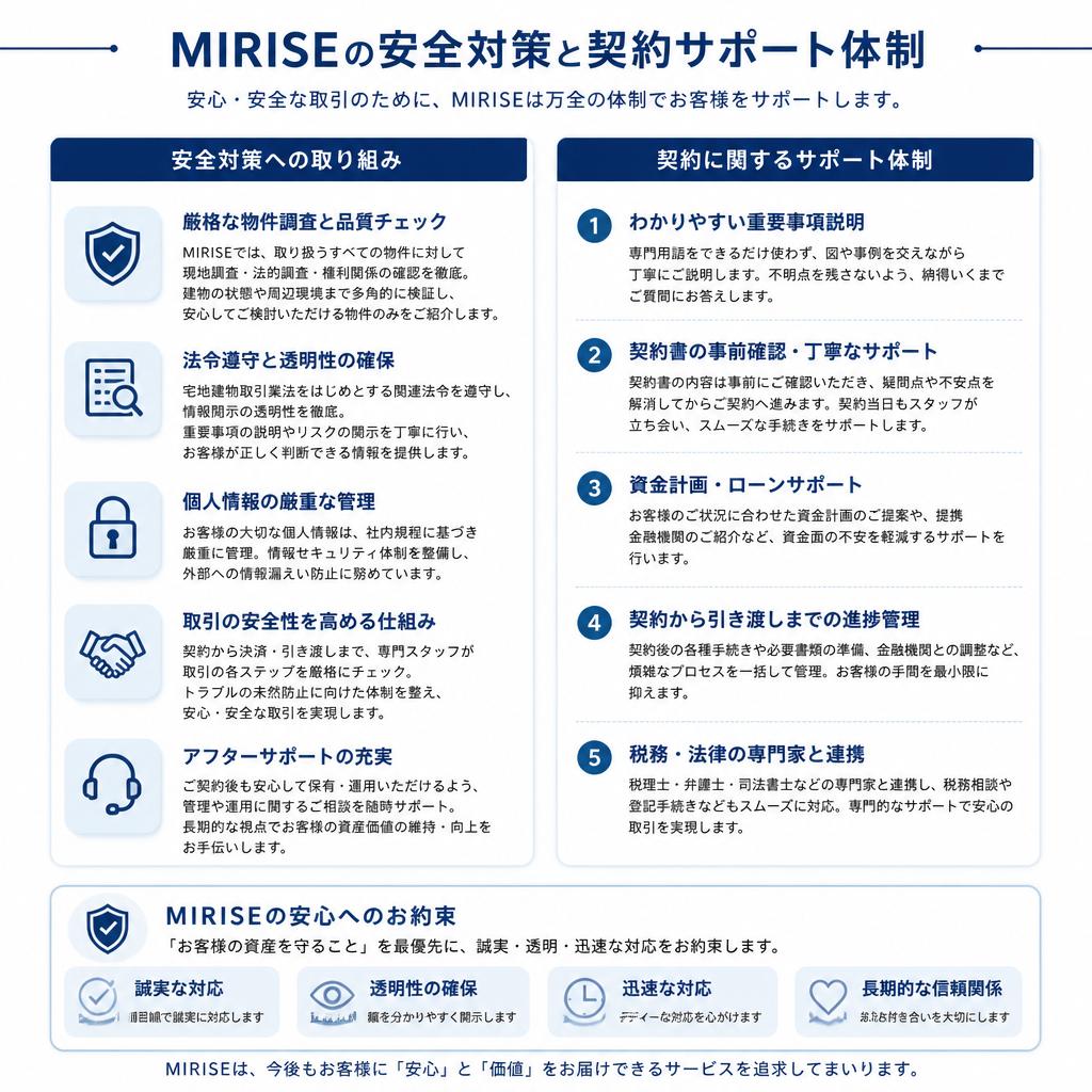 安全な取引のための安心サポート