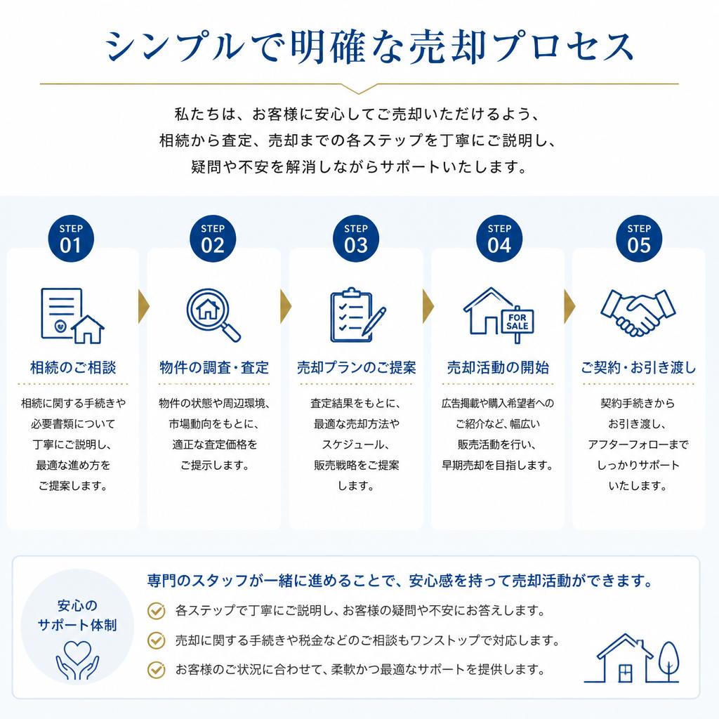 MIRISEの空き家売却プロセス