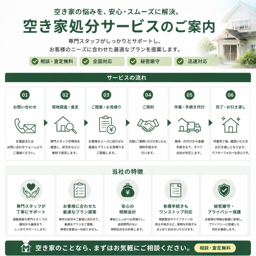 MIRISEの空き家処分サポート