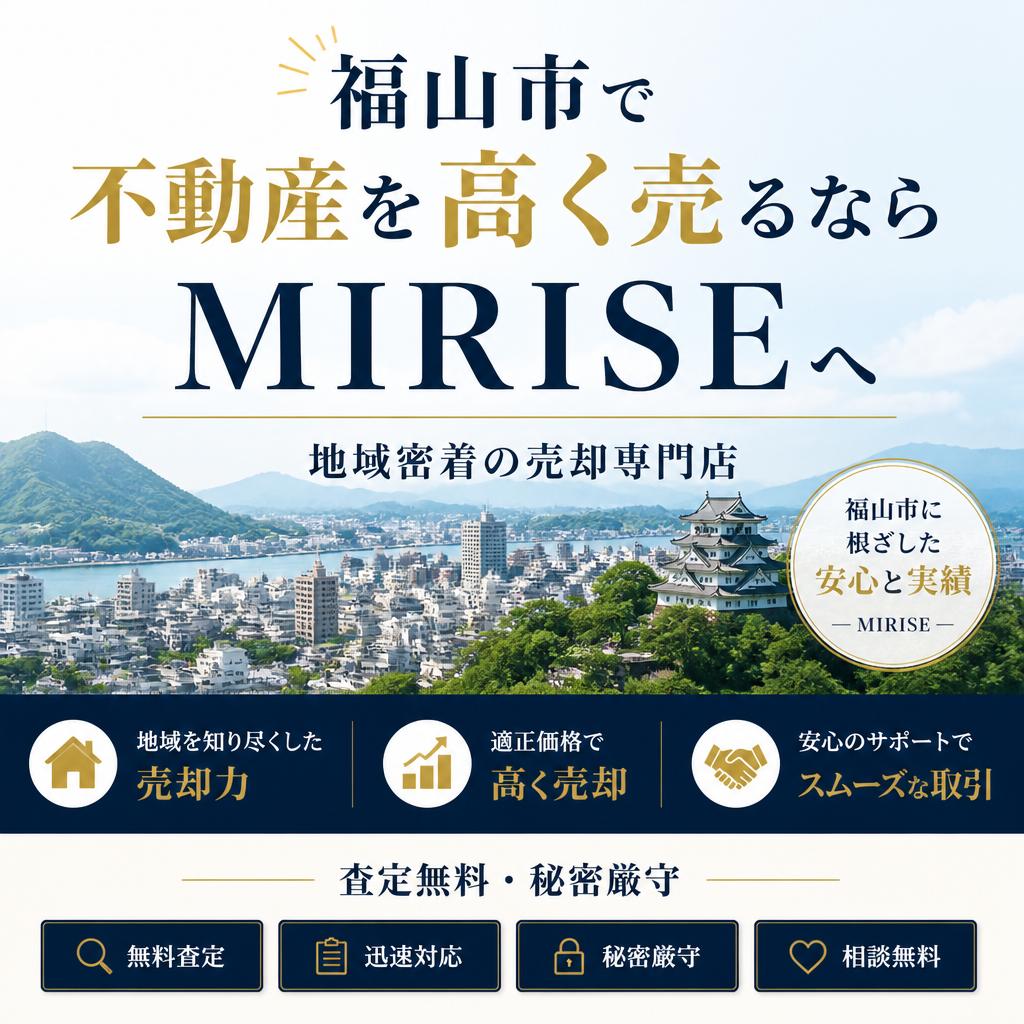 福山市で不動産を高く売るならMIRISEへ｜地域密着の売却専門店