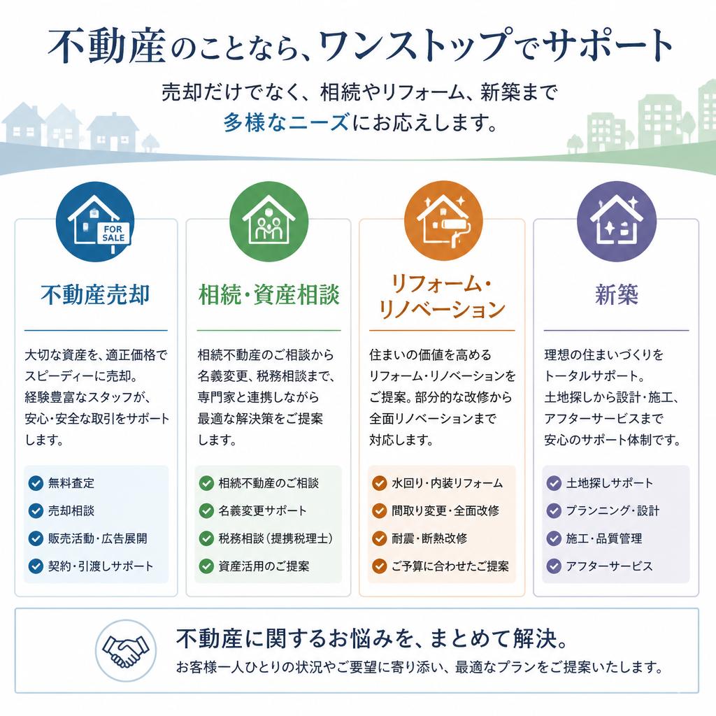 幅広いサービスで安心をお届け