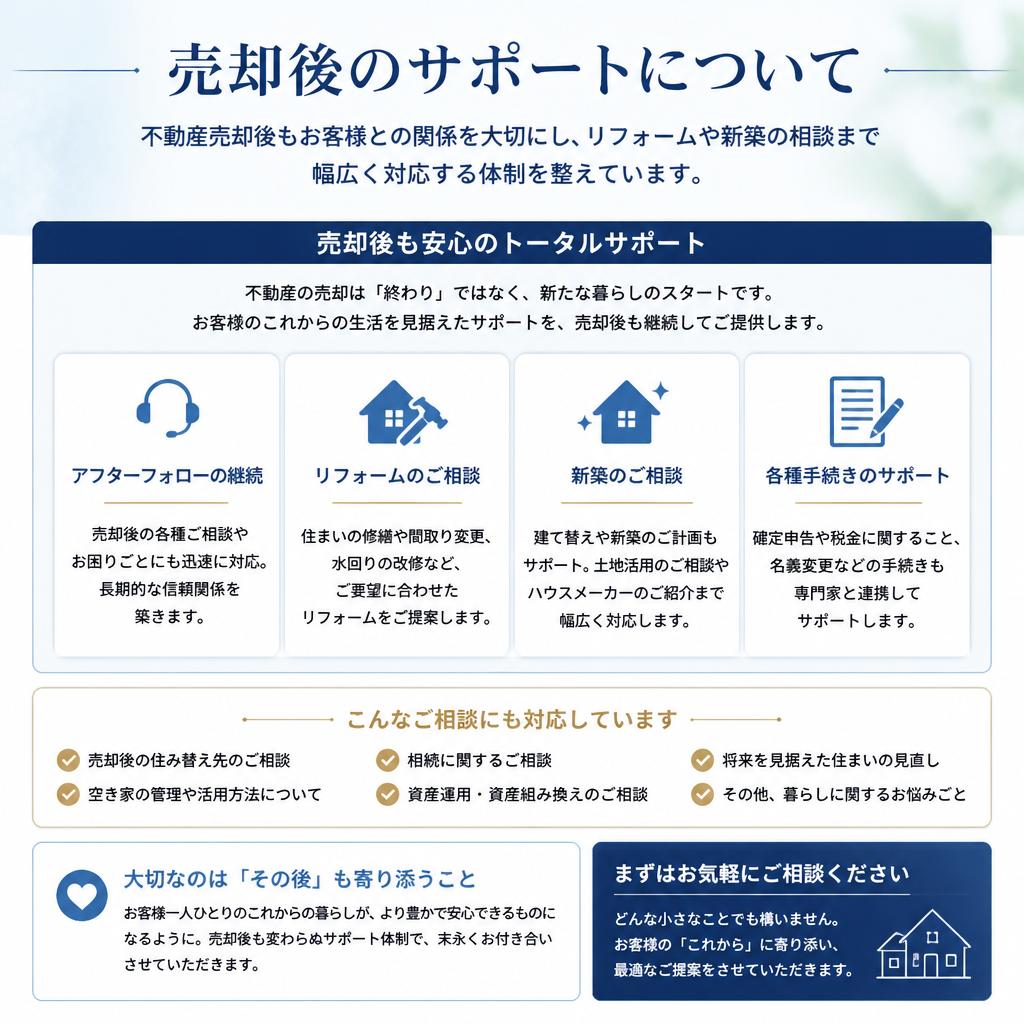 アフターサービスの充実
