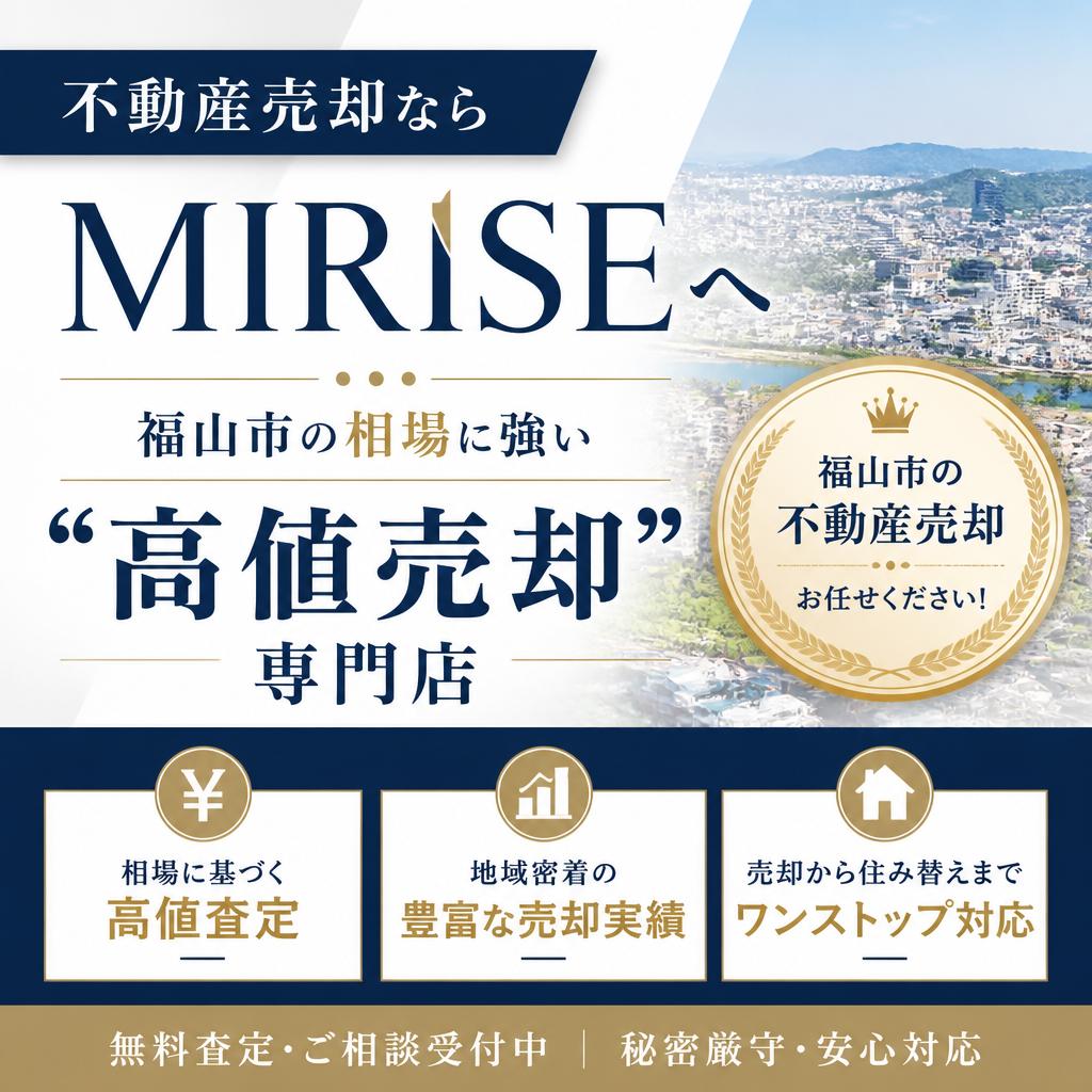 不動産売却ならMIRISEへ｜福山市の相場に強い“高値売却”専門店