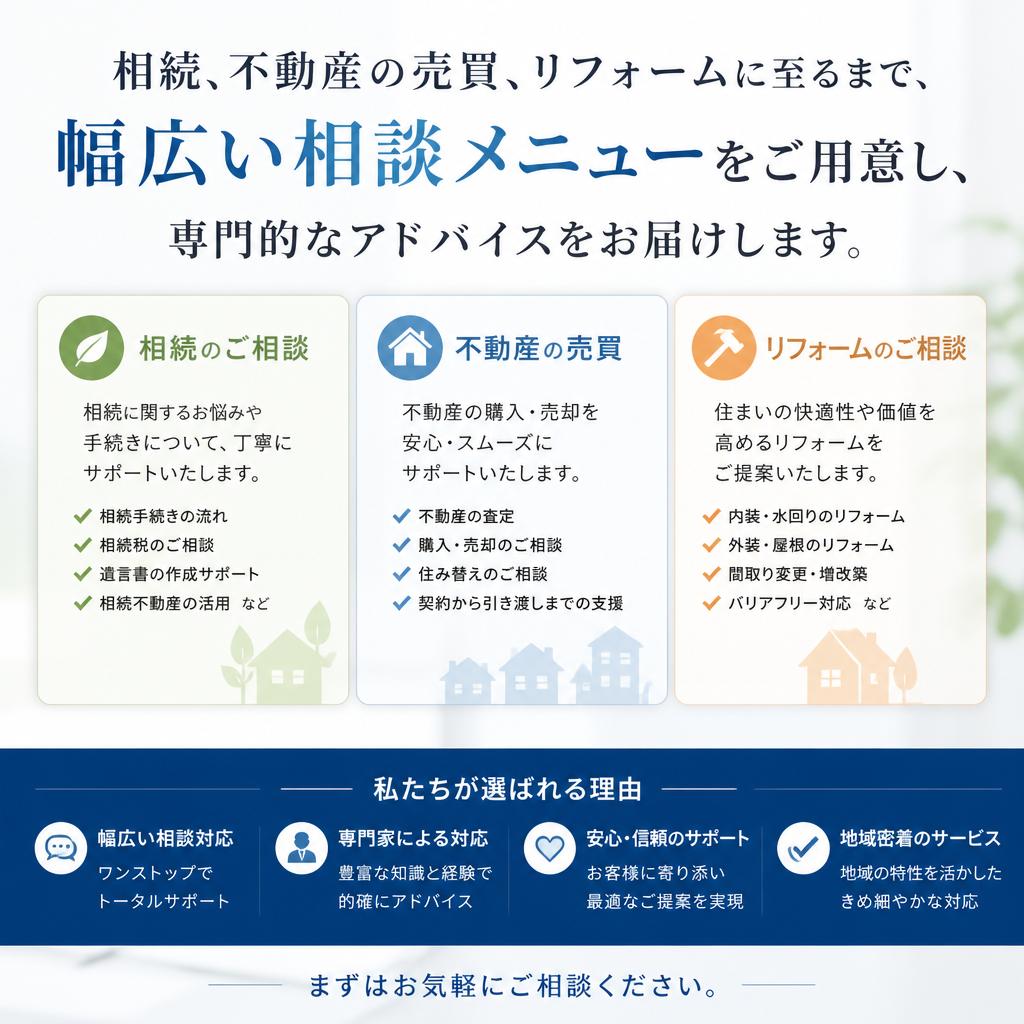 豊富な相談メニュー
