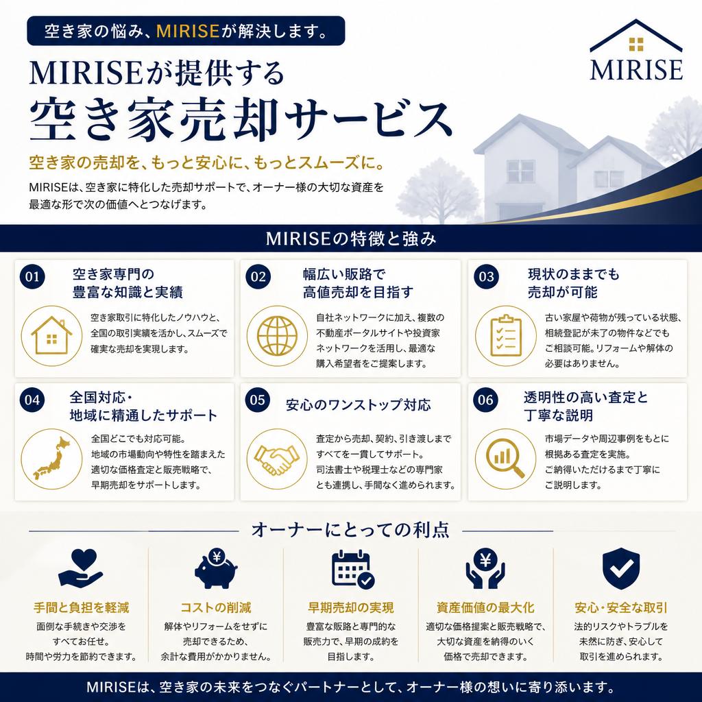 2. MIRISEの空き家売却サービス
