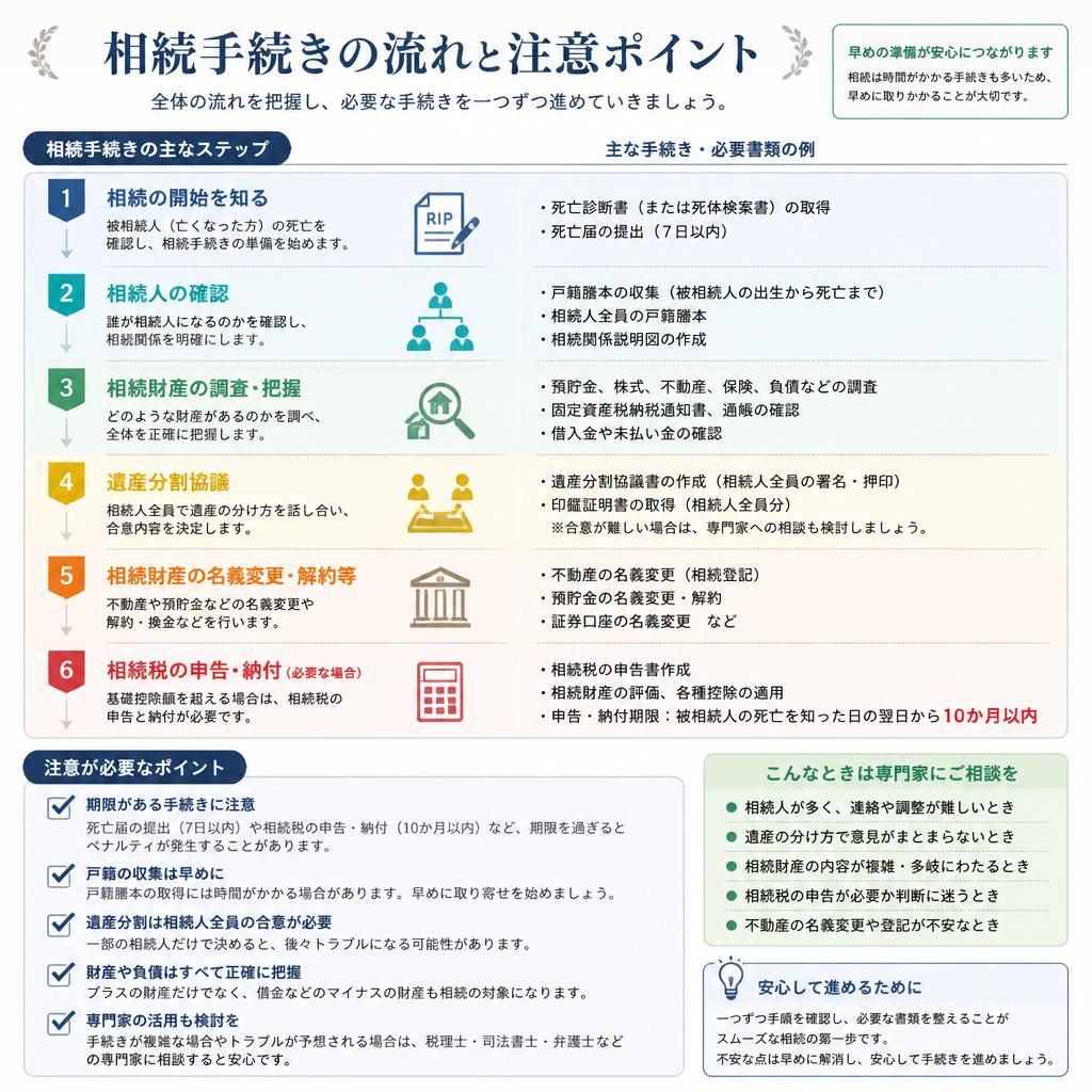 相続手続きの流れと注意点