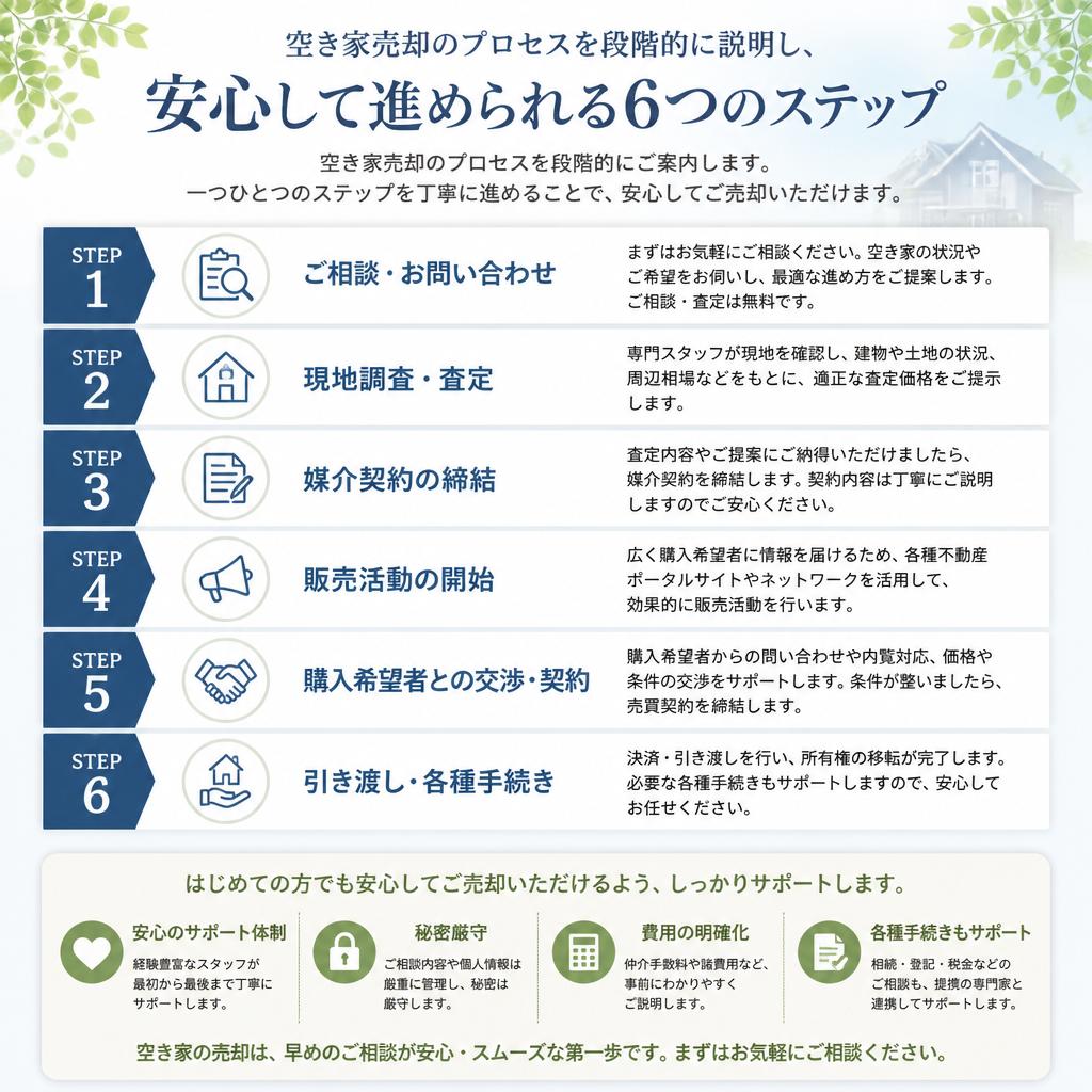 売却の流れと受付から完了まで